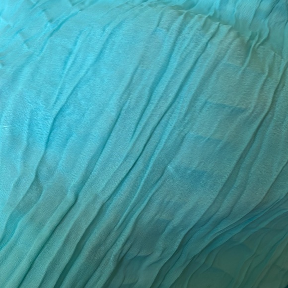 Faded Glory Turquoise Crinkled Crepe 3/4 Sleeve Copper Decor Shirt - Picture 7 of 7